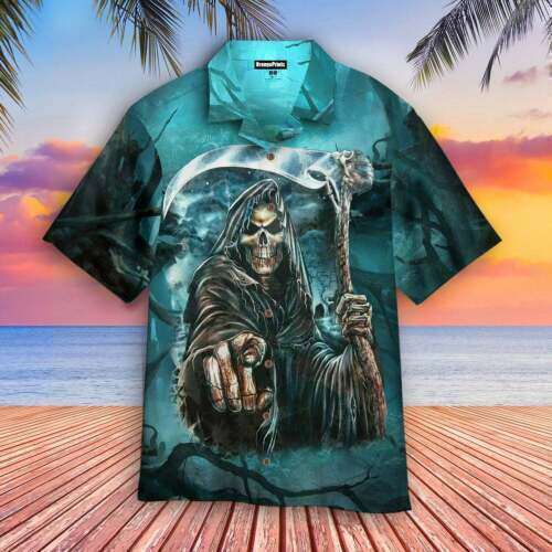 Grim Reaper Aloha Hawaiian Shirt 3D All Over Print for Men and Women