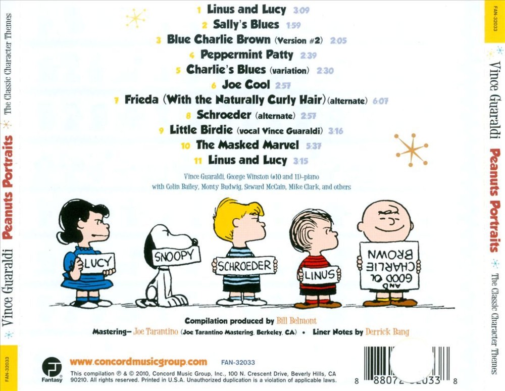 VINCE GUARALDI PEANUTS PORTRAITS: THE CLASSIC CHARACTER THEMES NEW CD