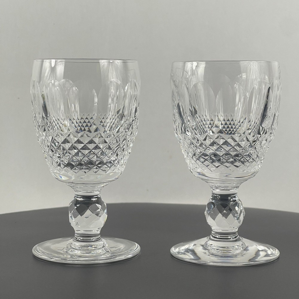 Set of 2 Waterford Colleen Short Stem Crystal Water Goblets
