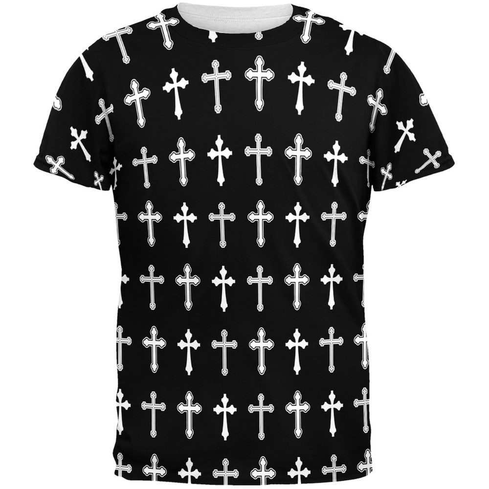 Crosses Pattern All Over Adult T-Shirt