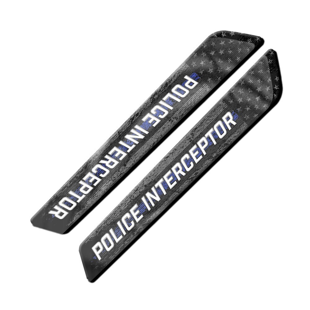 Police Interceptor Blue Line Saddlebag Latch Inserts for Harley Touring 2014 up