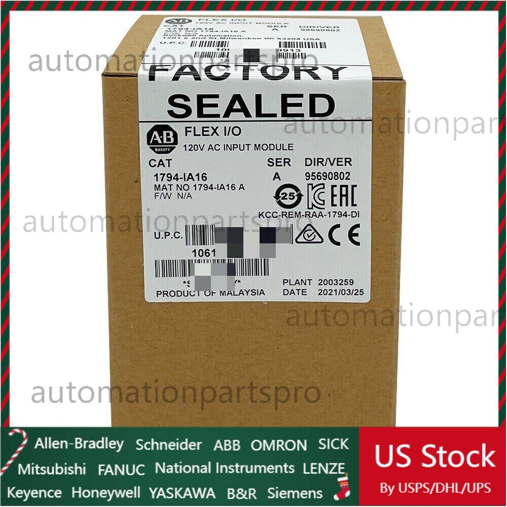 New Factory Sealed AB 1794-IA16 SER A Flex I/O 120VAC Input Module 1794IA16