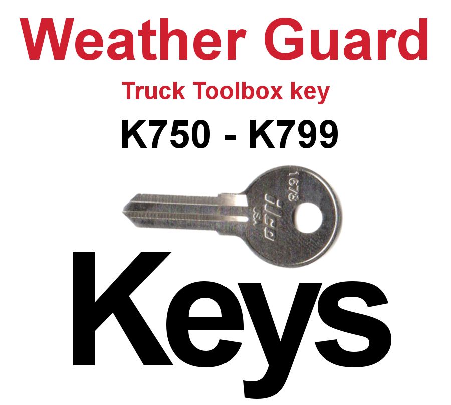 Weatherguard Truck & Toolbox Keys - Series K750 to K799 - Choose Your Key Code