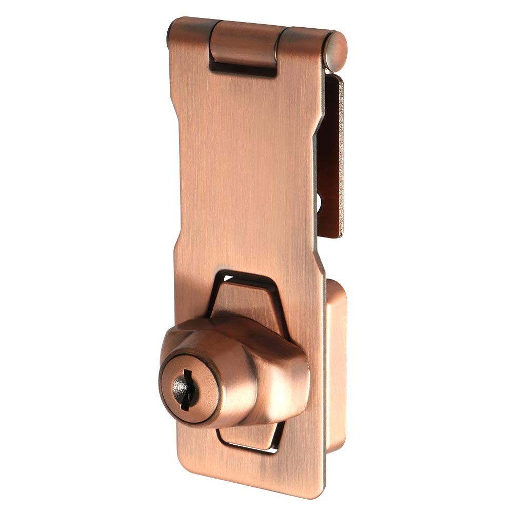 4 Inch Keyed Hasp Lock with Safety Packlock Clasp for Secure Door Latching