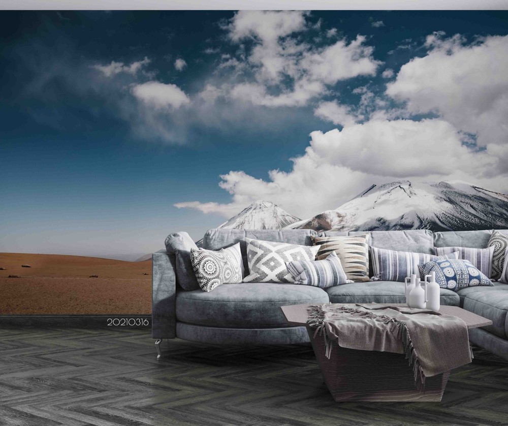 3D Sky Desert Mountain Landscape Wall Murals Wallpaper Murals Wall Sticker