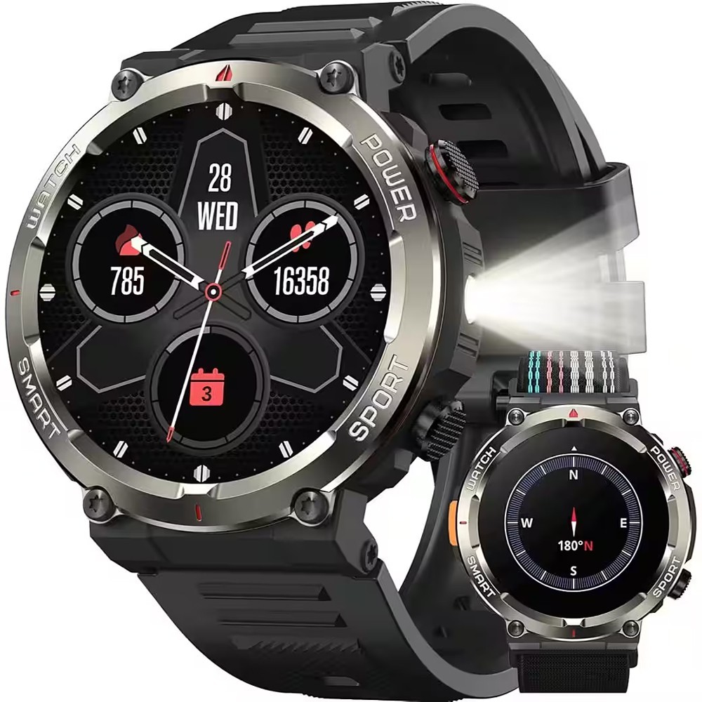 Military Smart Watch for Men(Answer/Make Calls) Rugged Tactical Fitness Tracker