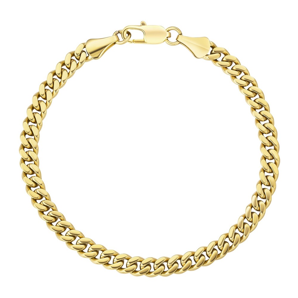 14K Gold Plated Cuban Bracelet 5mm-9mm Sizes (7 Inch-8 Inch)