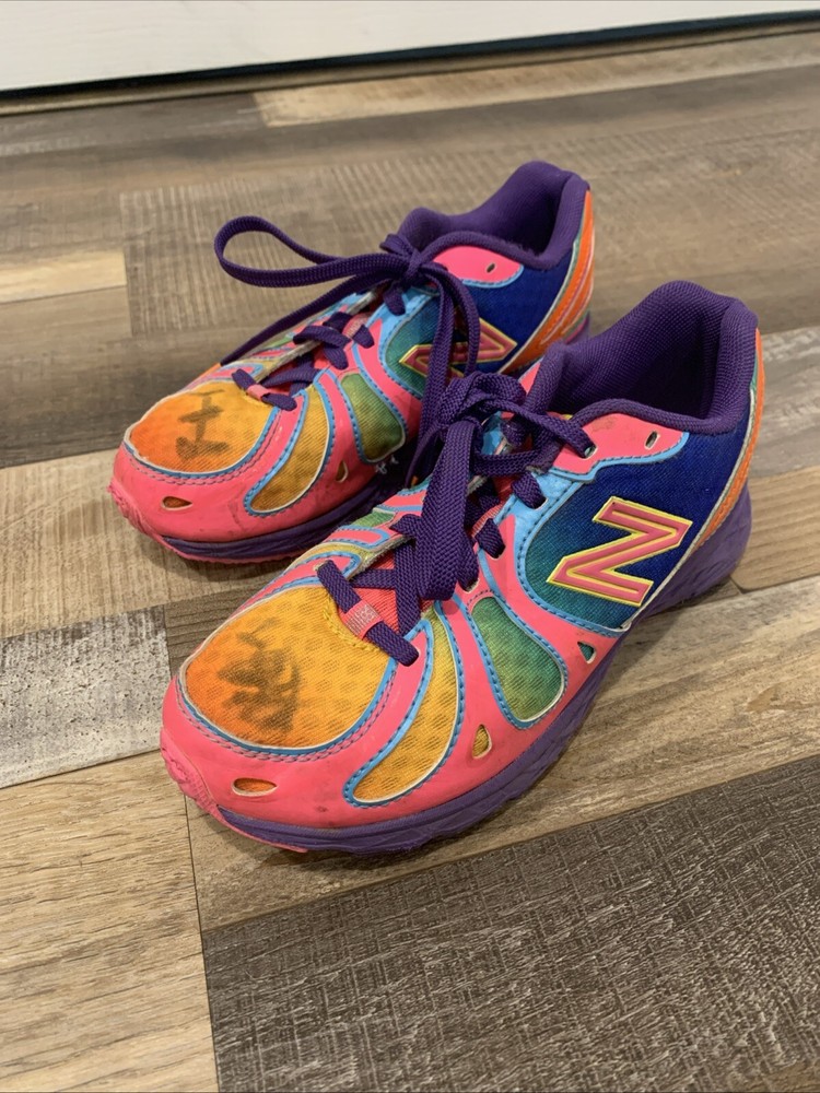 New Balance 890v3 Rainbow Tie Dye Running Shoes Girls Size 1- See Photos