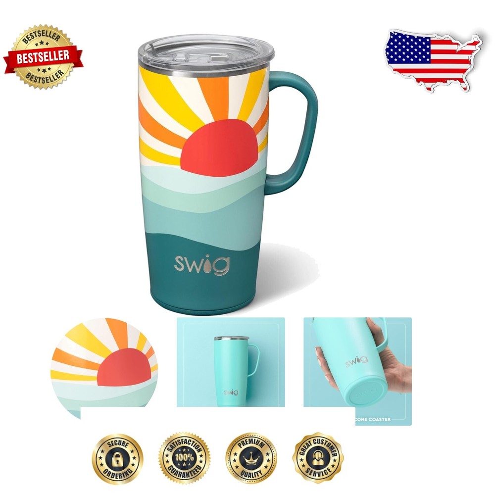 Insulated Tumbler with Handle & Spill-Resistant Lid - Perfect Travel Companion