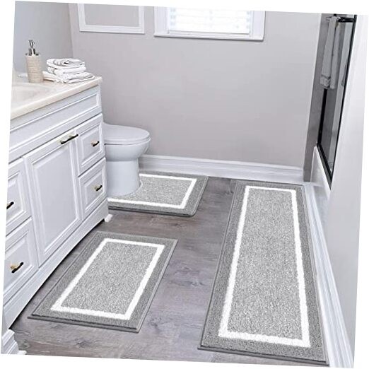Soft Non-Slip 3-Piece Bathroom Rug Set with Absorbent Microfiber Mats