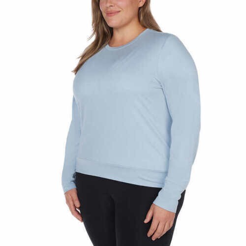 Lukka Lux Women's One-Piece Long Sleeve Moisture Wicking Tee, Blue, Size M
