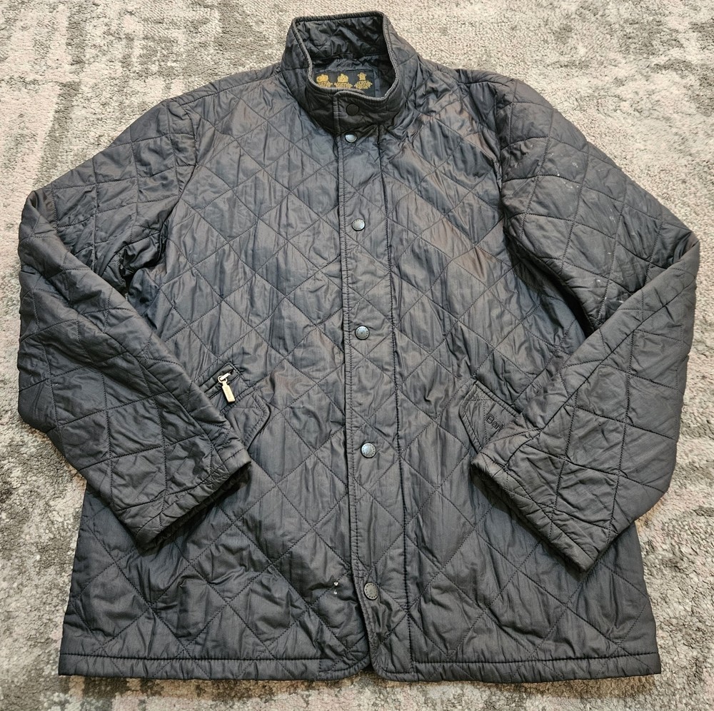 Barbour Quilted Jacket Coat Blue Size S Casual Country Mens