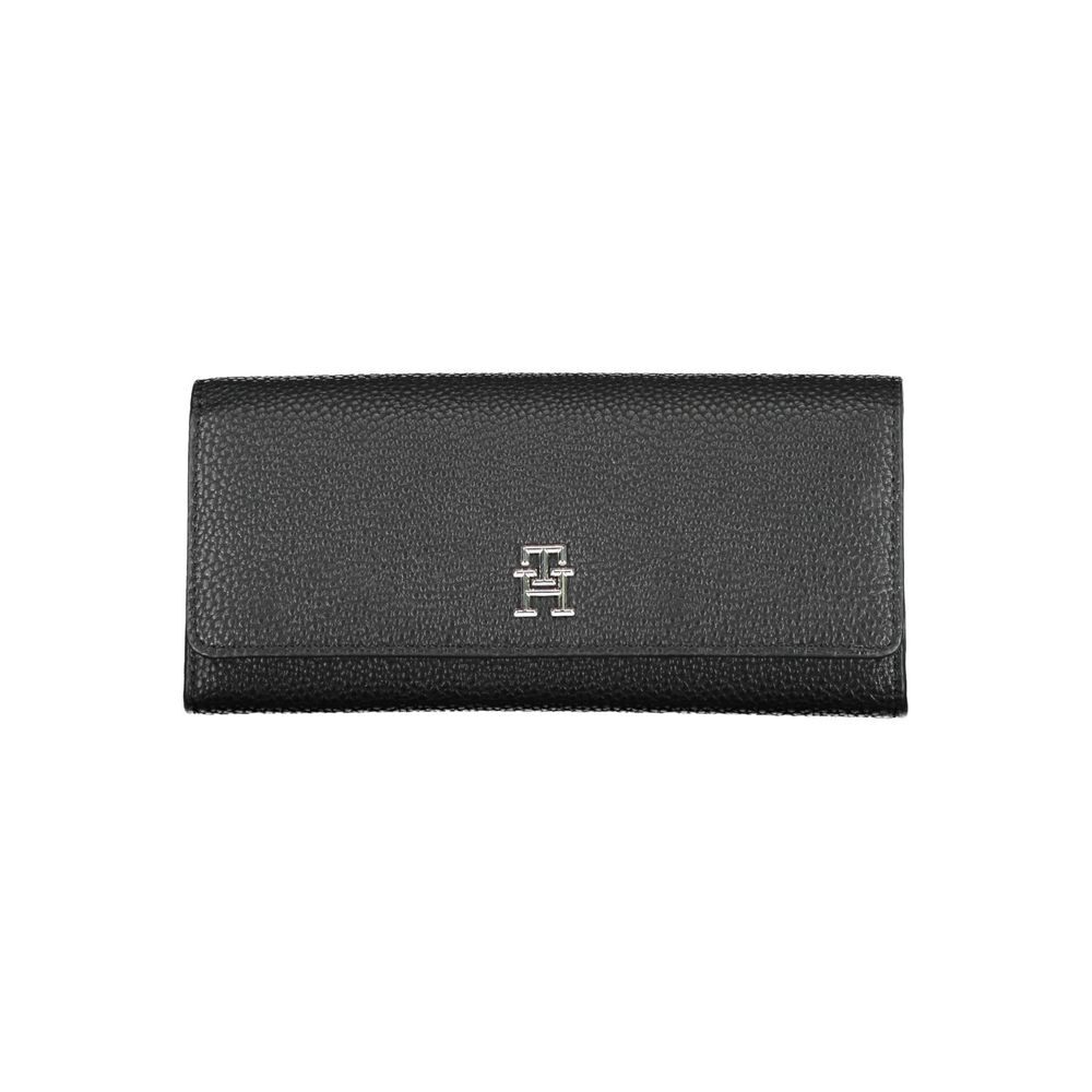 Tommy Hilfiger Black Polyester Womens Wallet Stylish and Compact  