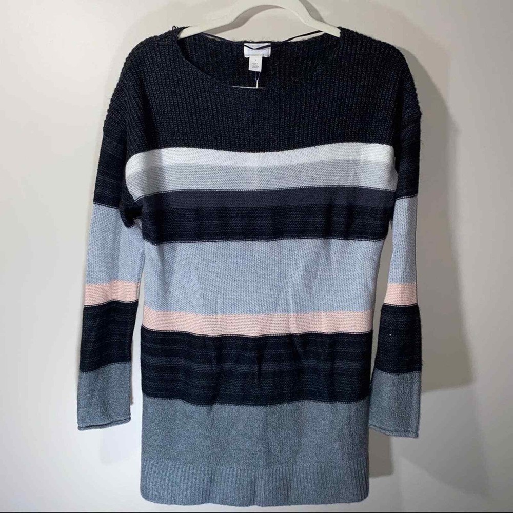 Caslon Womans Abstract Stripe Sweater Size Small New