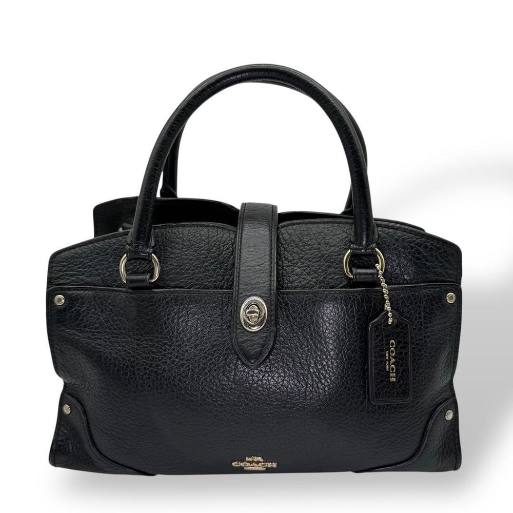 Coach Black Leather Crossbody Bag with Turn Lock in Excellent Condition