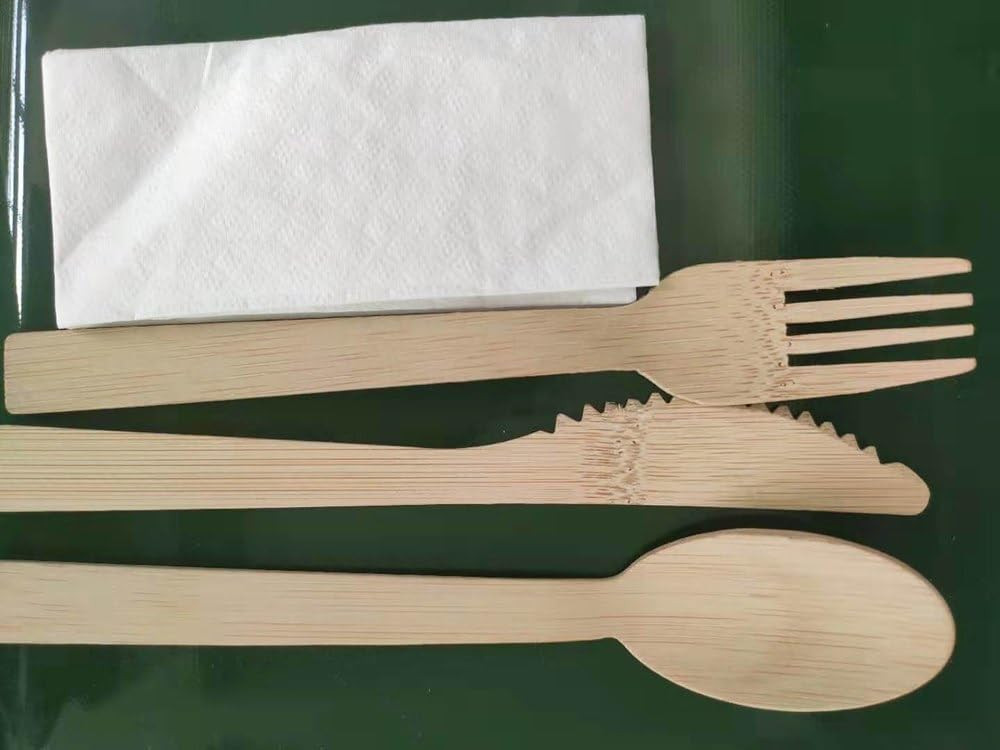 Disposable Wooden Cutlery Set | 100% All-Natural, Eco-Friendly, Biodegradable...