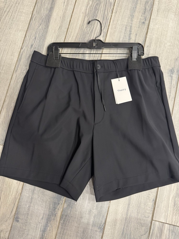 Theory Curtis Drawstring Short in Precision Ponte Black NWT Size 34