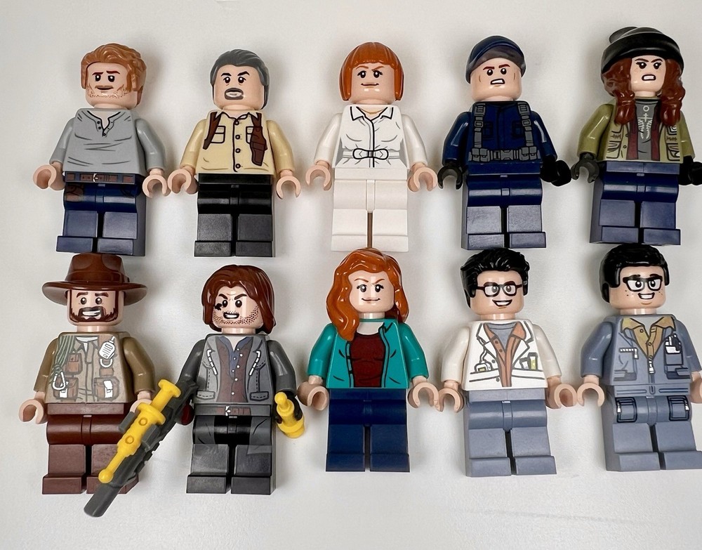 LEGO Jurassic World Minifigures Lot (10) Owen Grady Claire Dearing Vic Hoskins