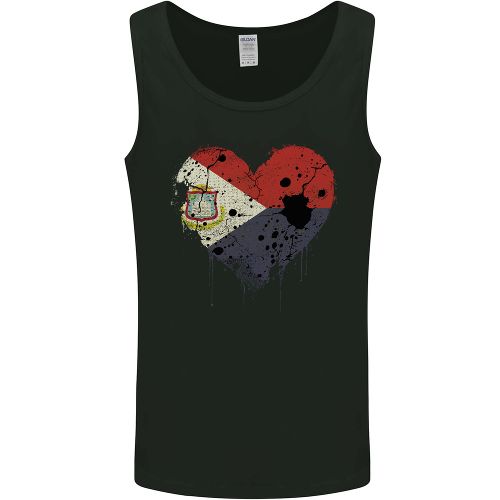 Love Flag Saint Martin Football Mens Vest Tank Top