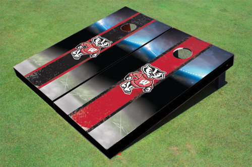 Wisconsin Bucky Badgers Striped Cornhole Board Set