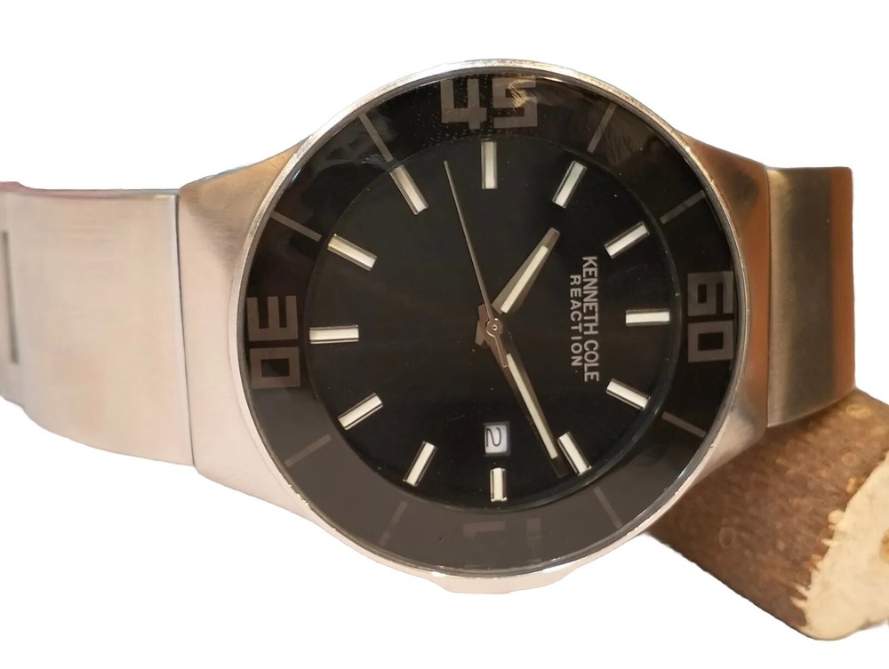 KENNETH COLE REACTION QUARTZ BLACK DIAL KC3724 JAPAN MEN'S FULL WORKING ALL ORG.-image