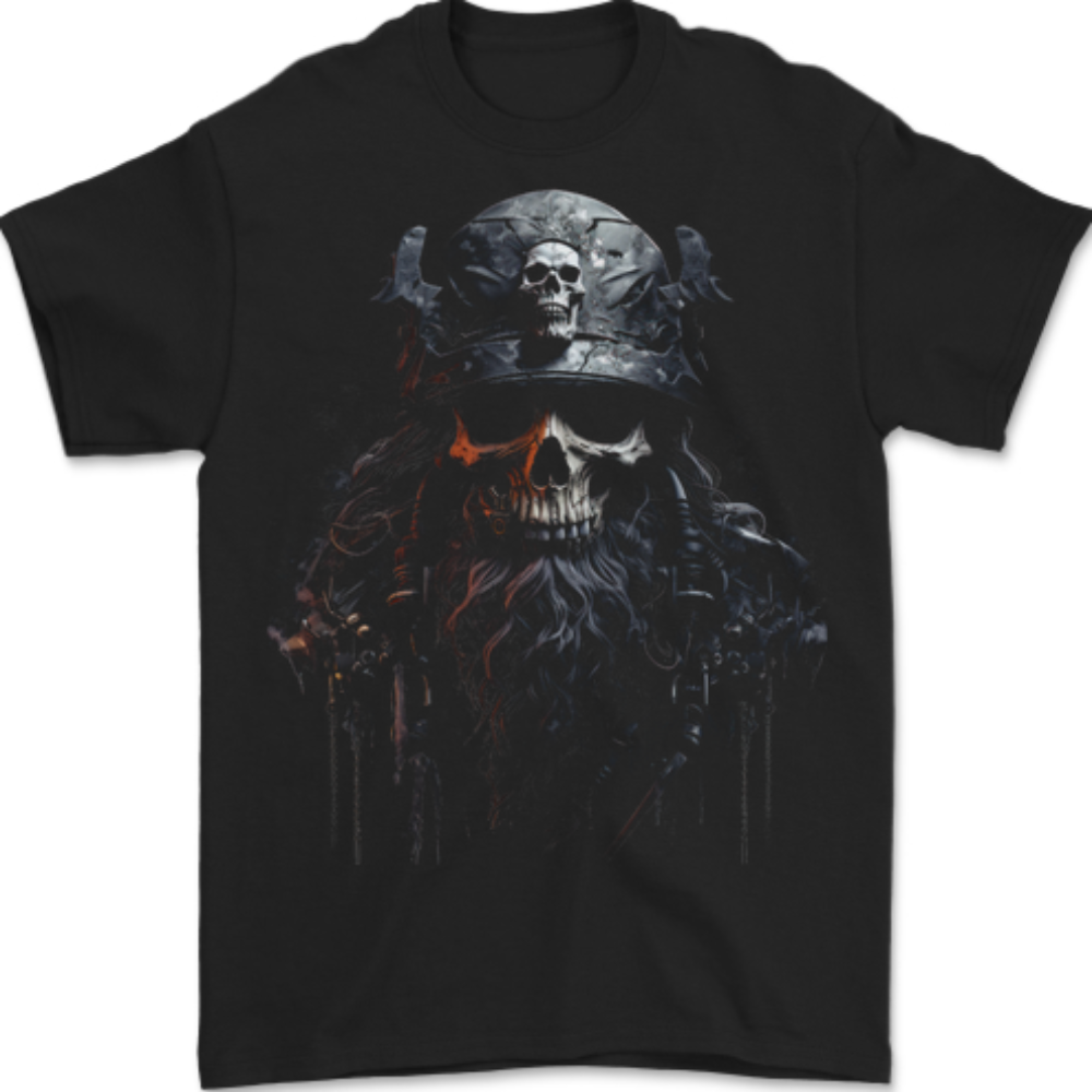 Hardknock Warrior Skull Viking Mens T-Shirt 100% Cotton