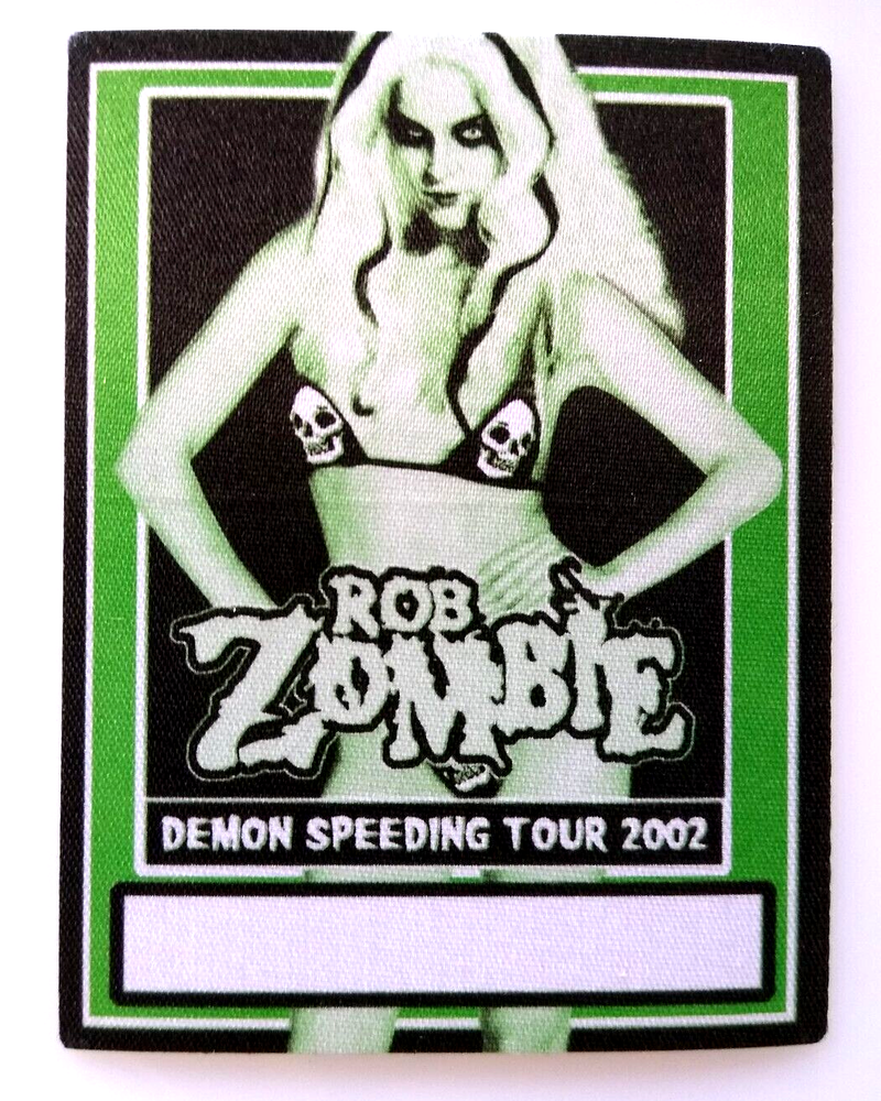 Rob Zombie Backstage Pass 2002 Vintage Original Heavy Metal Rock Music Green