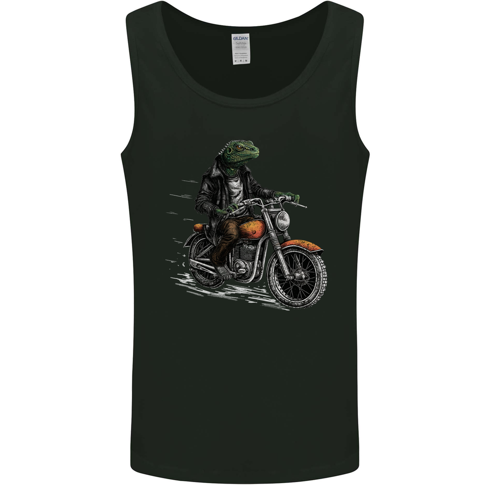 Lizard Biker Motorcycle Motorbike Reptile Mens Vest Tank Top