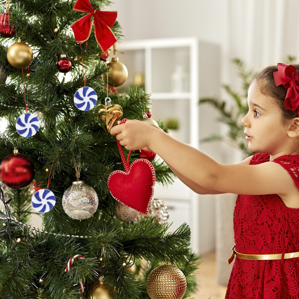 50 Pcs Fake Peppermint Candies Christmas Garland Candy Decorations DIY Pendants