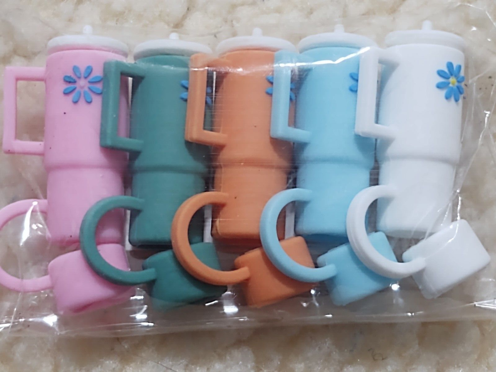 5 New 100% Silicone Straw Cover Cap for Stanley Cup Tumbler Cup Accessories 10mm