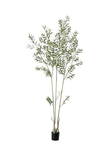 8.6ft Tall Artificial Olive Silk Tree in Planter Realistic Fake Potted Plant