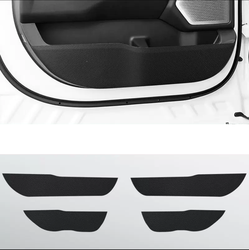 2021-2025 Ford F-150 Black PU Leather Door Bottom Anti-Kick Protector Cover