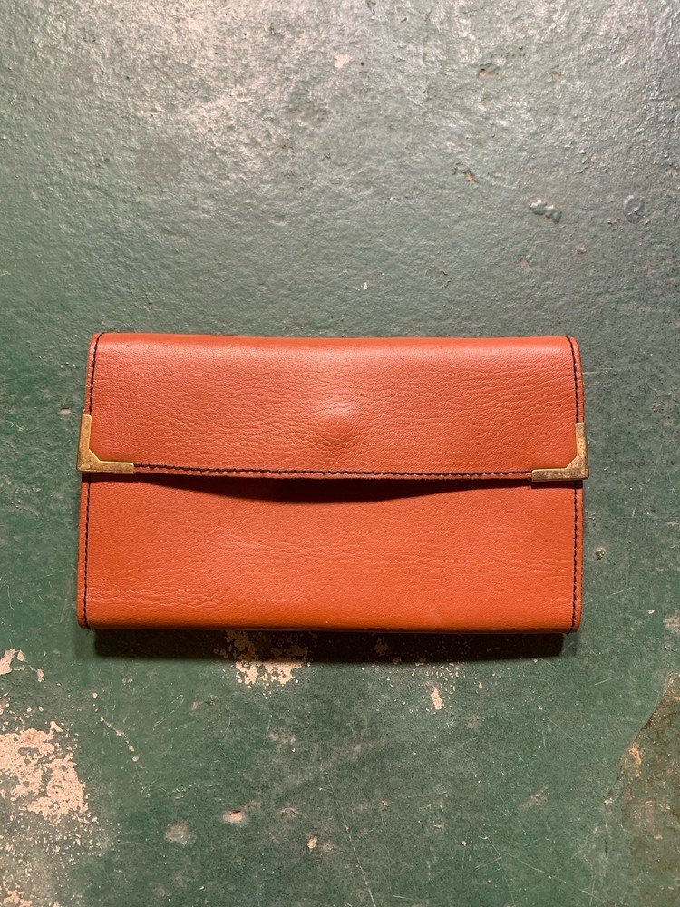 Top Grain Cowhide Vintage Leather Saddle Brown Folding Wallet