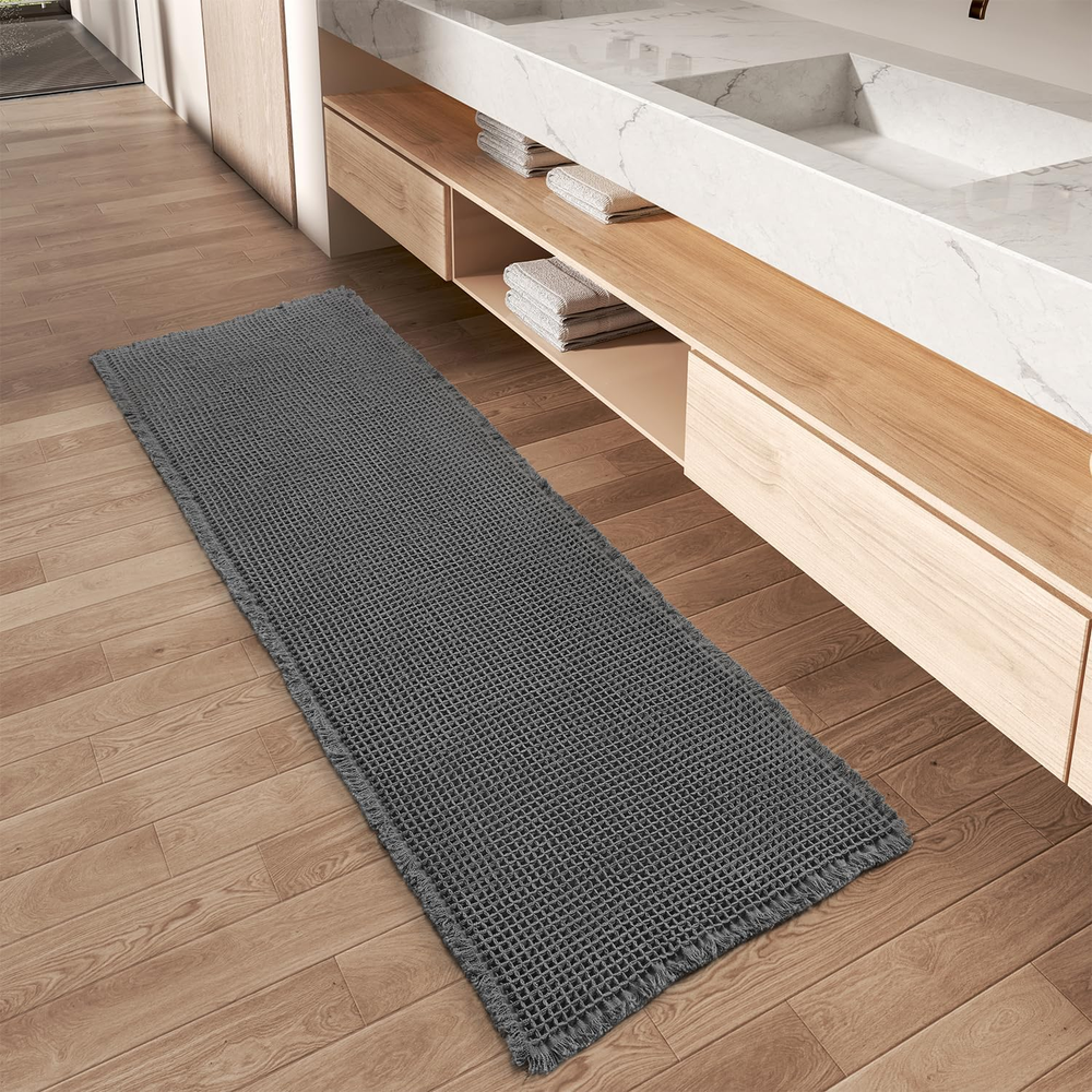 Upgraded Waffle Runner Rug Super Absorbent Non Slip Bath Mats for Bathroom Floor