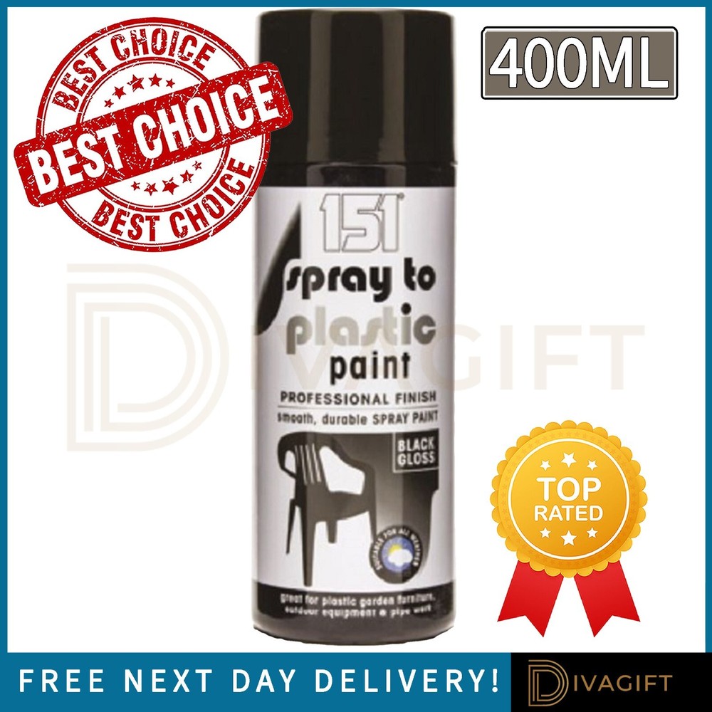 BLACK PLASTIC GLOSS SPRAY PAINT AEROSOL PRIMER MATT GLOSS METALLIC SMOOTH 400ML
