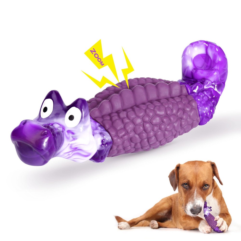 Tough Dog Chew Toys for Aggressive Chewers, Squeaky Indestructible Dog Toy to...