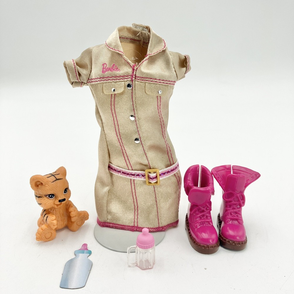 Pink Boots, Dress, Barbie Career “I Can Be Zoo Keeper “ Animal Vet Accessories