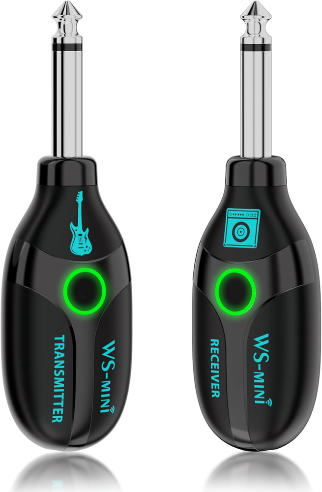 2.4Ghz Mini Wireless Guitar System with 4 Channels Rechargeable Audio Receiver