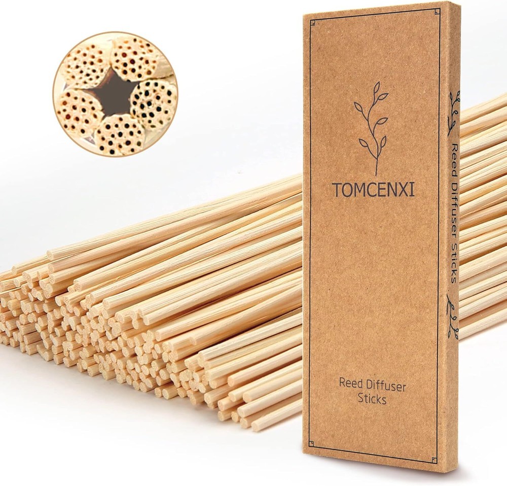 TOMCENXI 120PCS 10 Inch Natural Rattan Reed Diffuser Sticks for Aromatherapy