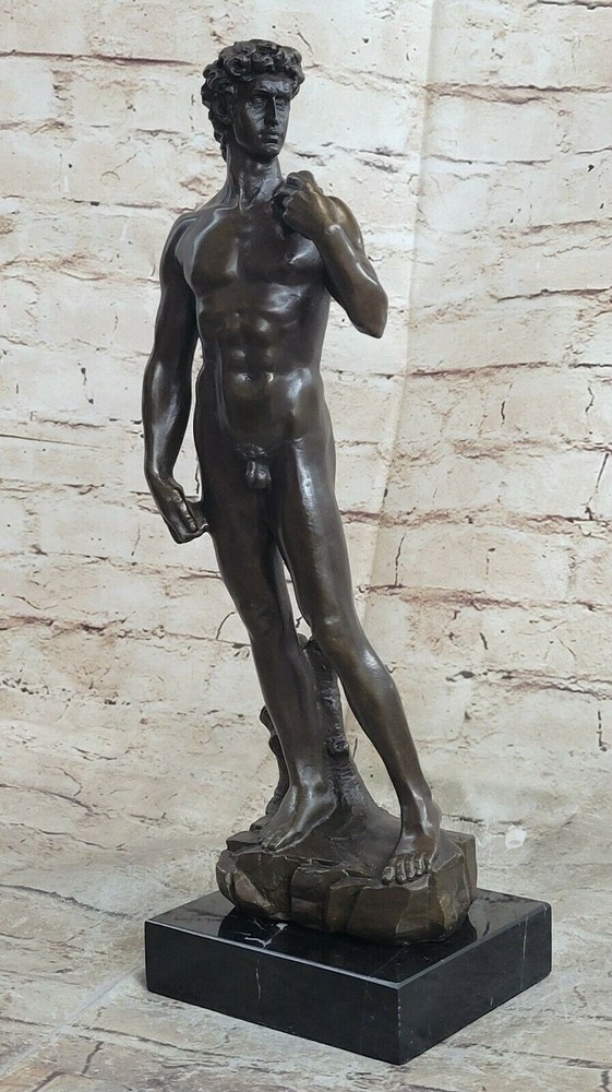 Michelangelo Bronze David Sculpture - Renaissance Masterpiece Art Statue