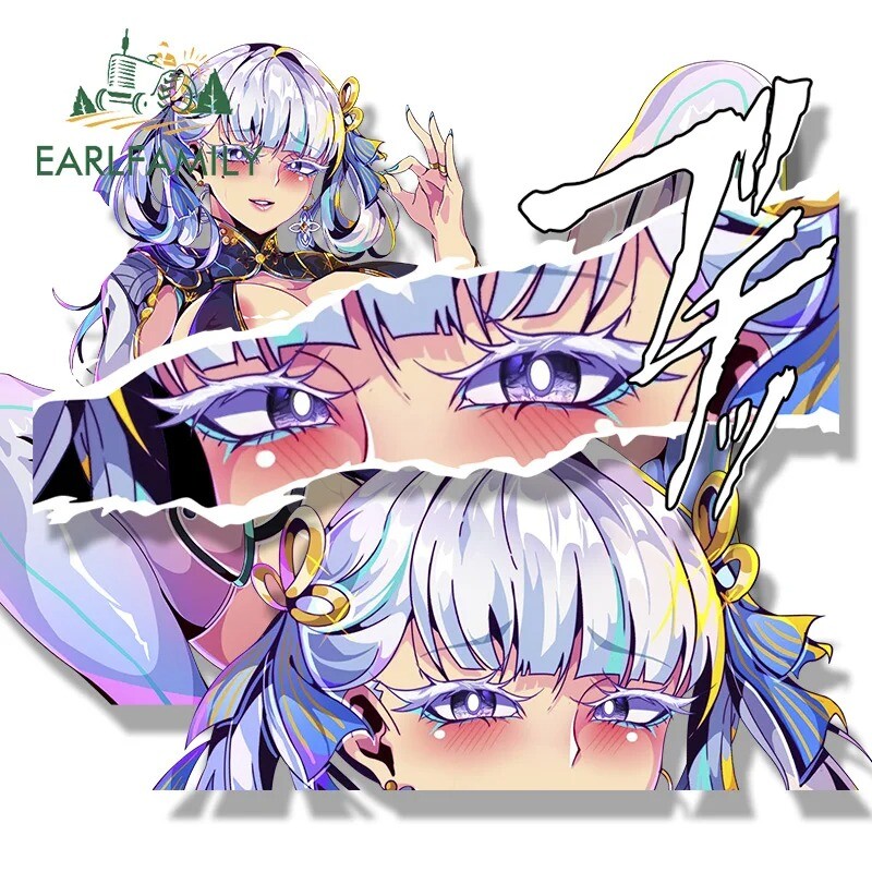 Ahegao Jinhsi Fanart Big Head Peeker Waifu Car Sticker Decal