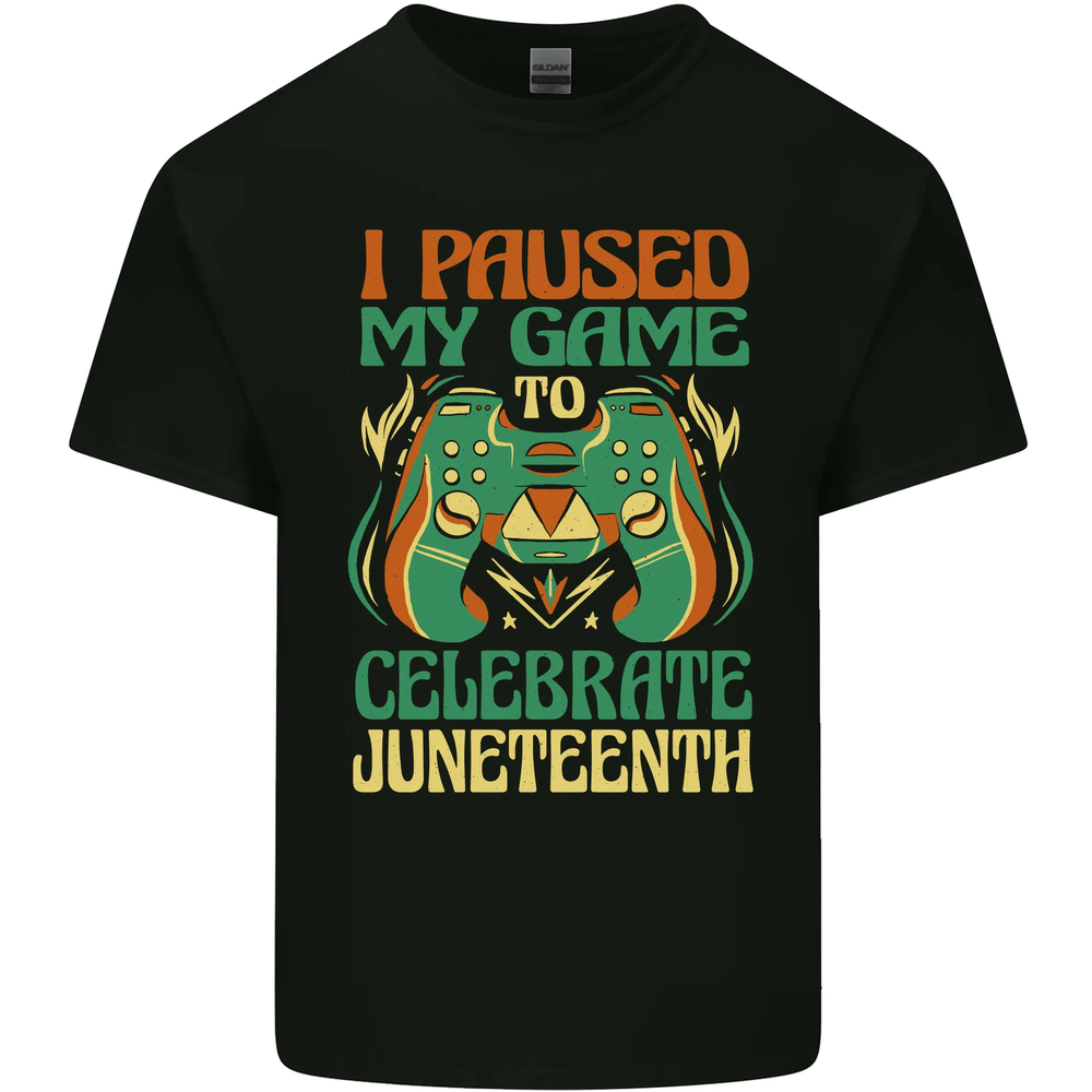 Juneteenth Gamer Gaming Video Games Mens Cotton T-Shirt Tee Top