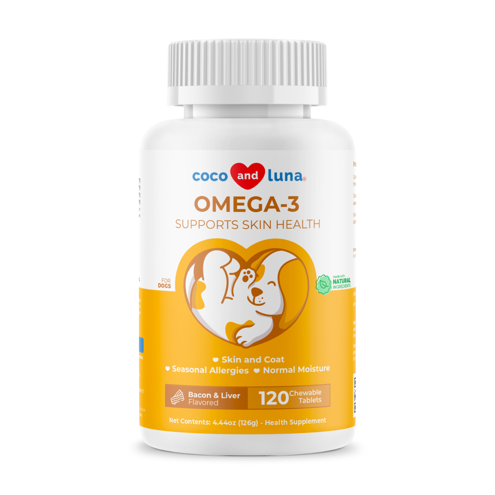 Omega 3 for Dogs - Fish Oil for Dogs Skin and Coat - Dry Skin & Heart Support