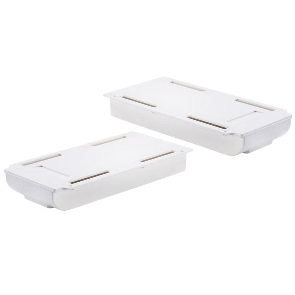 2 Pcs Under Cabinet Slide Out Desk Organizer for Stationery Concealment