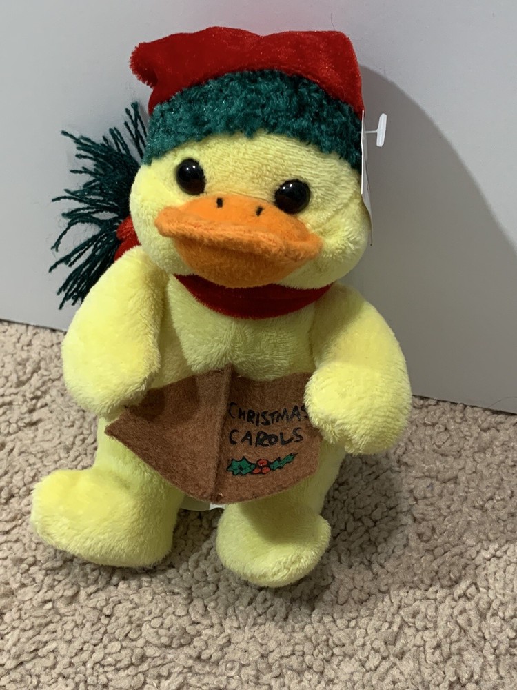 Novelty Outfitters Plush Duck Christmas Carol Stocking Hat Stuffed Duck Animal