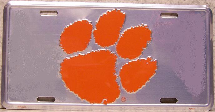 NCAA Clemson Tigers Aluminum License Plate Reflective New