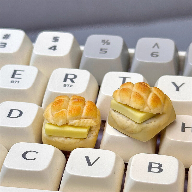 1PC Handmade Pineapple Bun Resin Keycap for Mechanical Keyboards