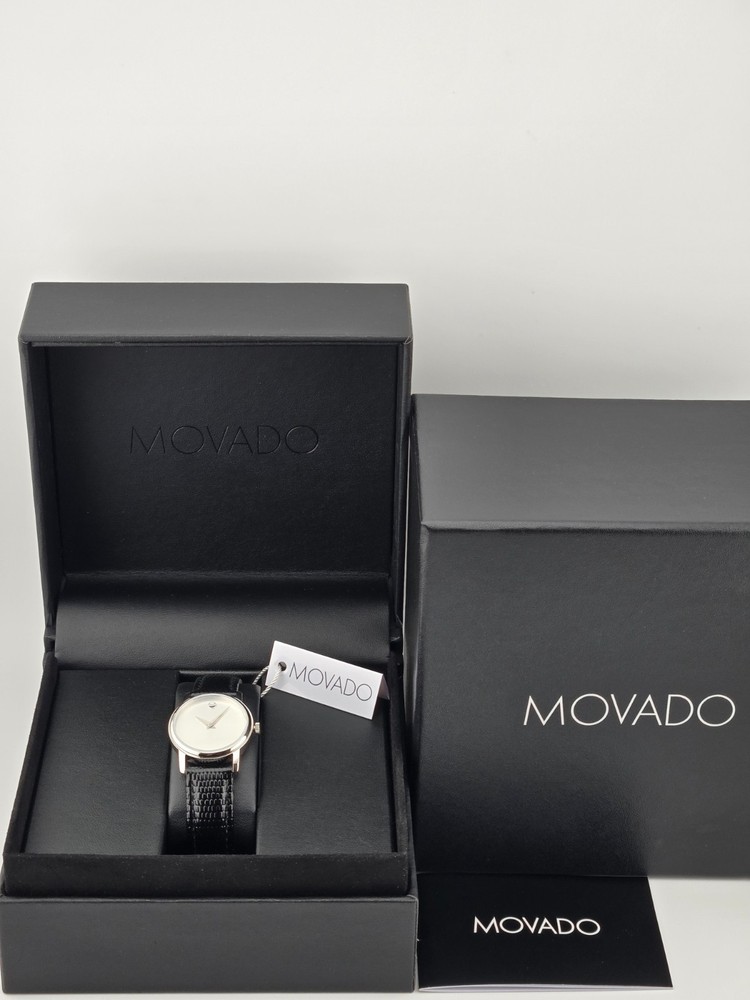 Movado Women's Museum Silver Dial Leather Band Watch