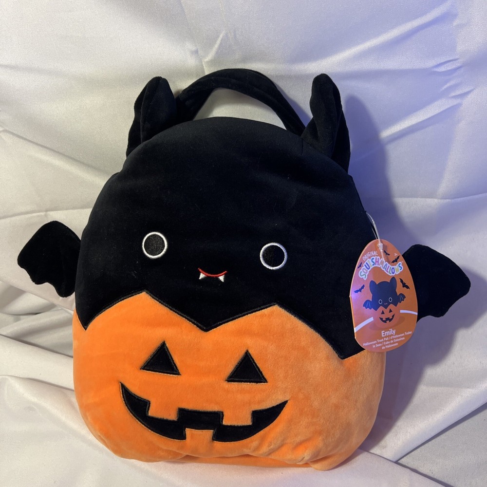 Squishmallow 12in Emily Bat Pumpkin Treat Pail Plush Toy  
