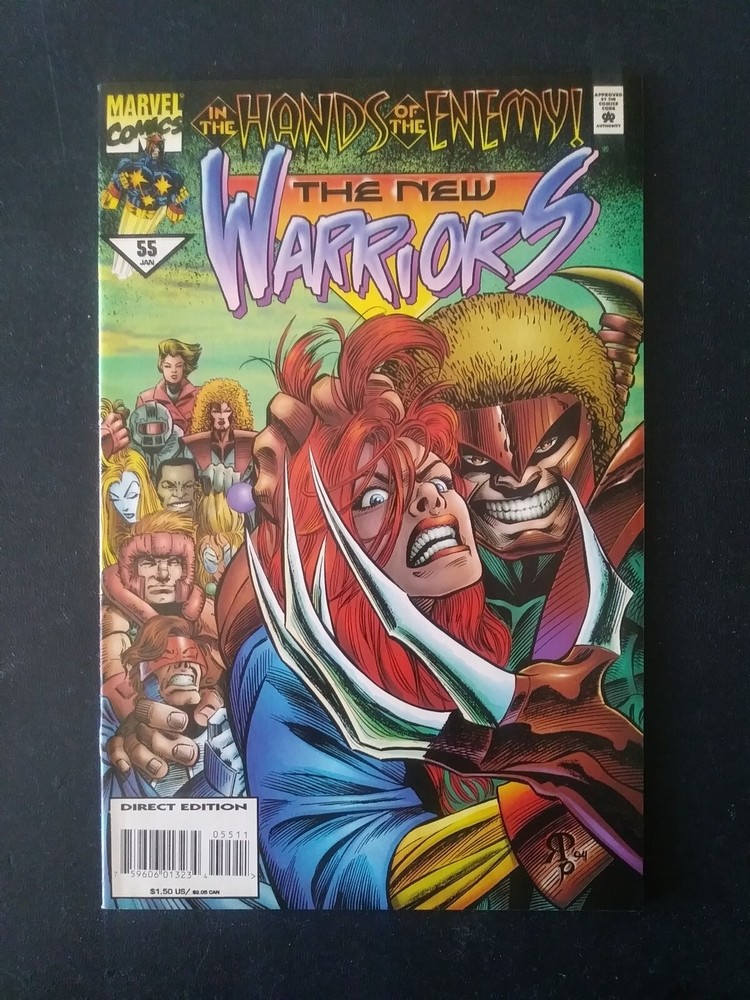 New Warriors #55 1995 VF+ with Unacceptable Losses Coupon Attached-image